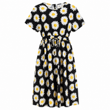 Ladies Sogo Dress Black Daisies