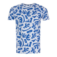 Men's Blue Coral Print T-Shirt