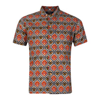 Men's Geometric Print Cuban Shirt