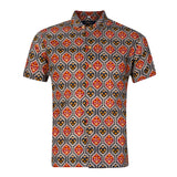 Men's Geometric Print Cuban Shirt