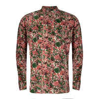 Men's Pink & Green Rose Long Sleeve Shirt