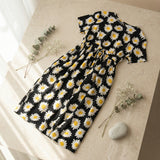 Ladies Sogo Dress Black Daisies