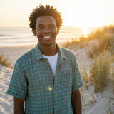 Men's Cuban Blue/Orange Check