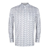 Men's Tiny Navy Shark Exodus Long Sleeve Shirt