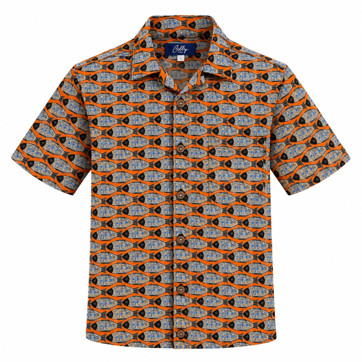 Men's Cuban Lucky Fish short sleeve Cuban shirt