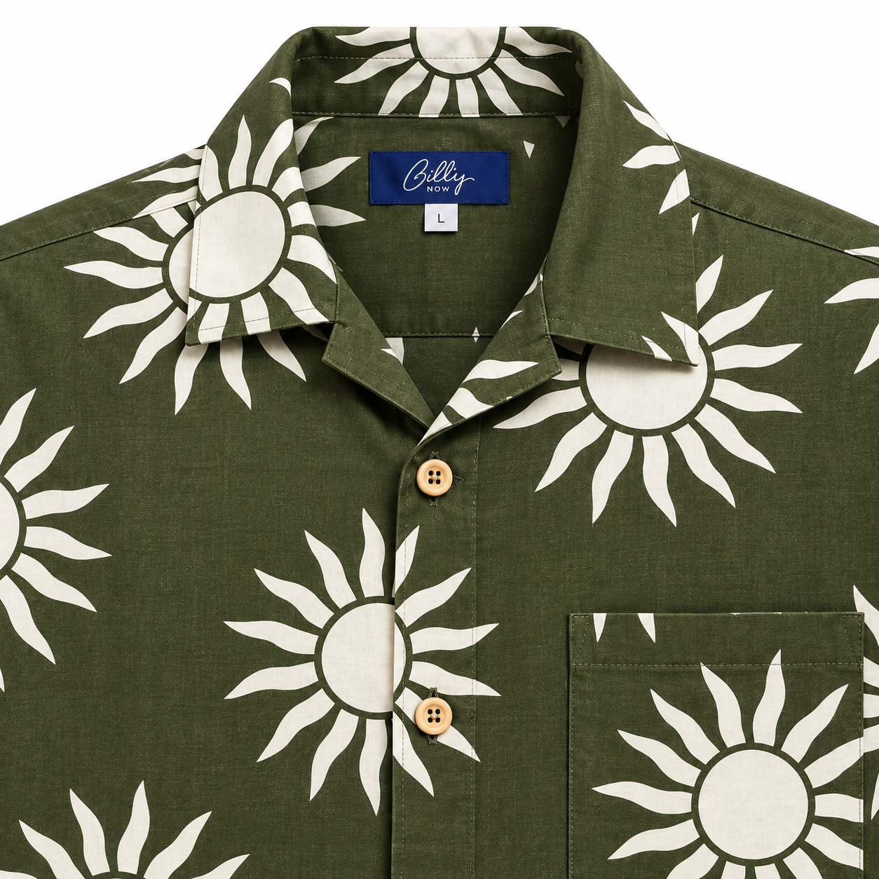 Men's Cuban Olive Sunshine short sleeve Cuban shirt, photo 2