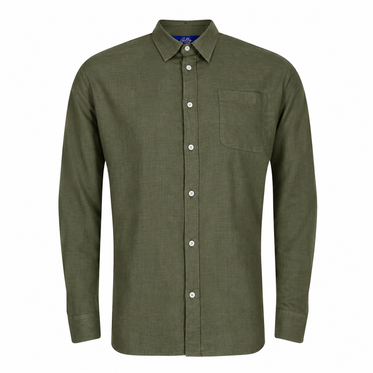Men's Exodus Olive Linen long sleeve shirt