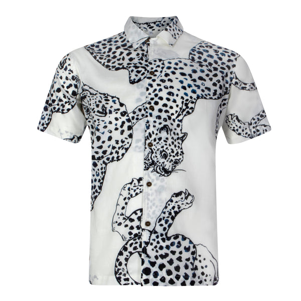 Men's Cuban -White Leopard