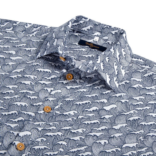 Men's Hokusai Wave Exodus Long Sleeve Shirt