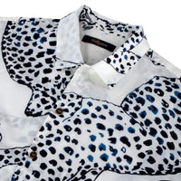 Men's White Leopard Cuban Shirt